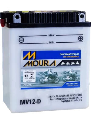 Bateria Moura Moto MV12-DI REF: YUASA (YB12AL-A)
