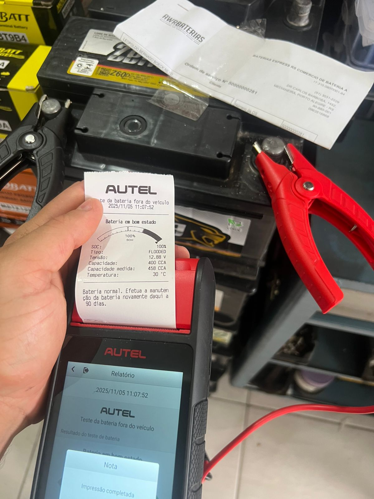 Instalação de bateria