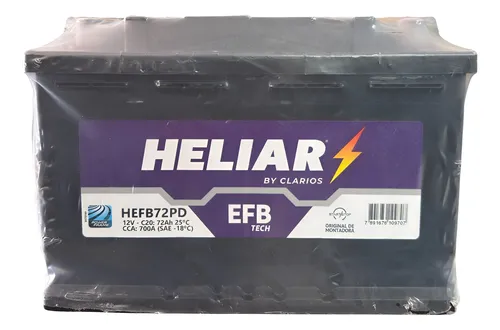 Bateria Heliar EFB 72Ah
